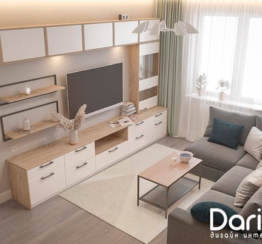 Дизайн-проект 2-комнатной квартиры 60кв.м. для молодой семьи. Москва, 2022