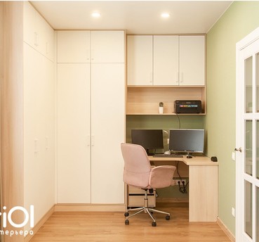 Дизайн интерьера 2х комнатной квартиры в светло-зелёной гамме