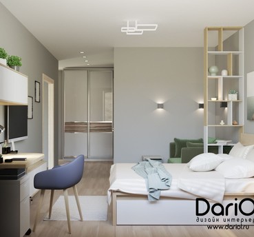 Дизайн-проект 1-комнатной квартиры 46кв.м. в скандинавском стиле